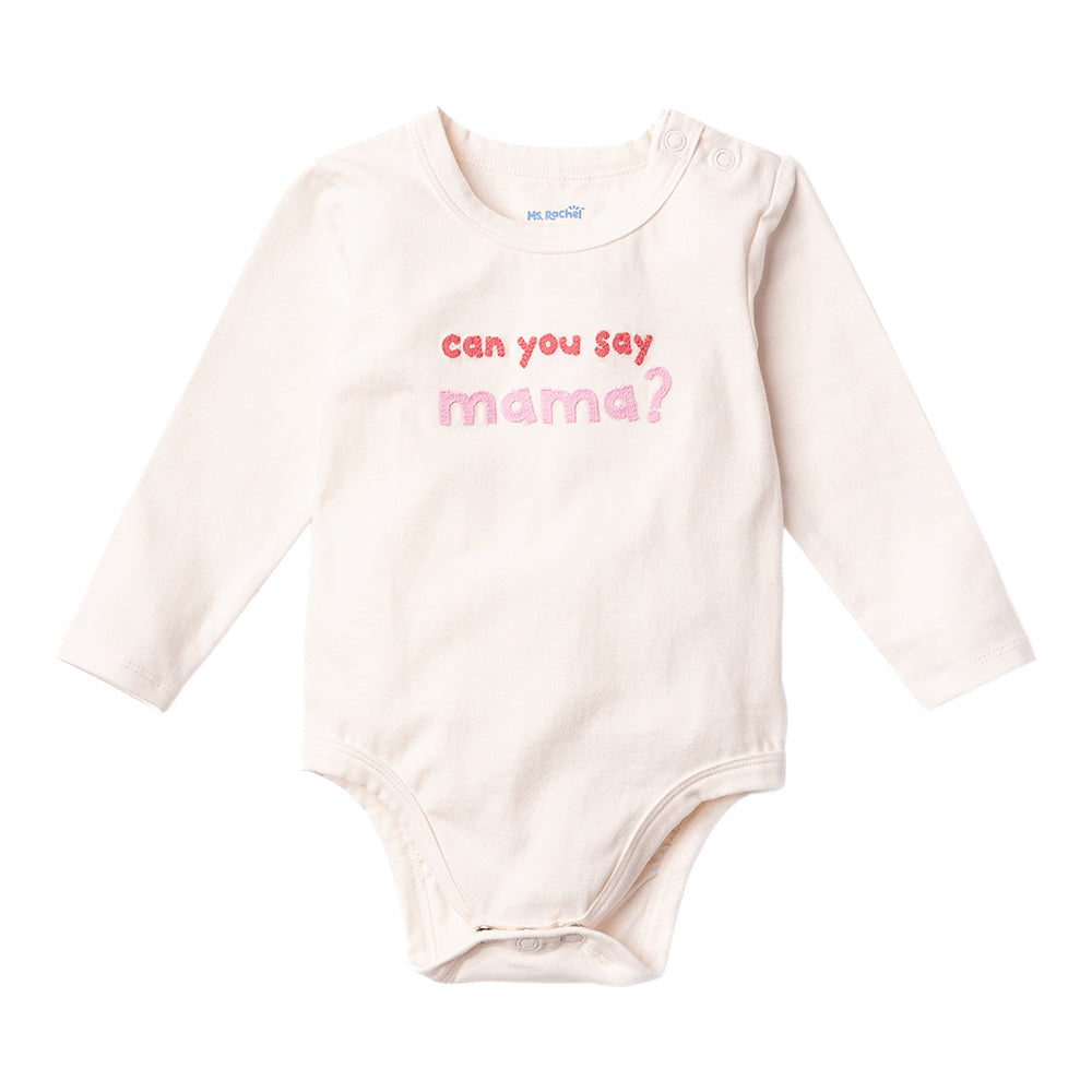 Ms.Rachel Long Sleeve Bodysuit - White/Red / 12-18m