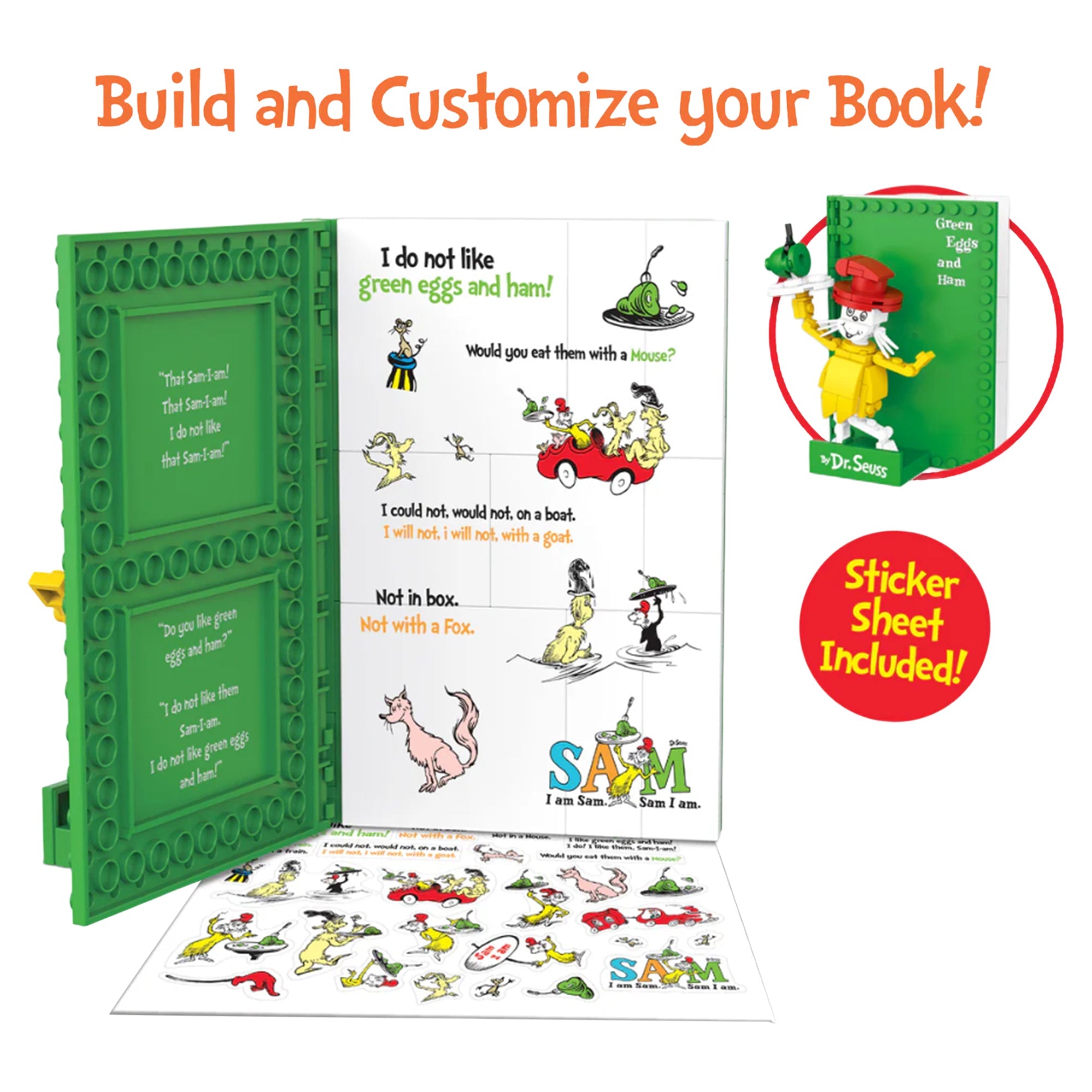 Brick Craft Dr. Suess Build-A-Books: Green Eggs and Ham - 107 Pieces Tray - Image 3