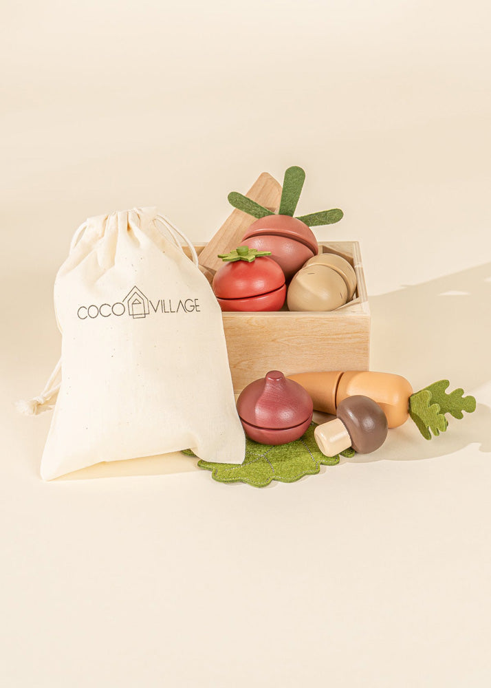 Coco Village Wooden Vegetables playset Basket - Image 6