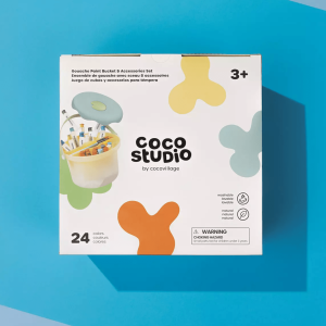 Coco Village Gouache Paint Bucket & Accessories Set - 24 colors Lid