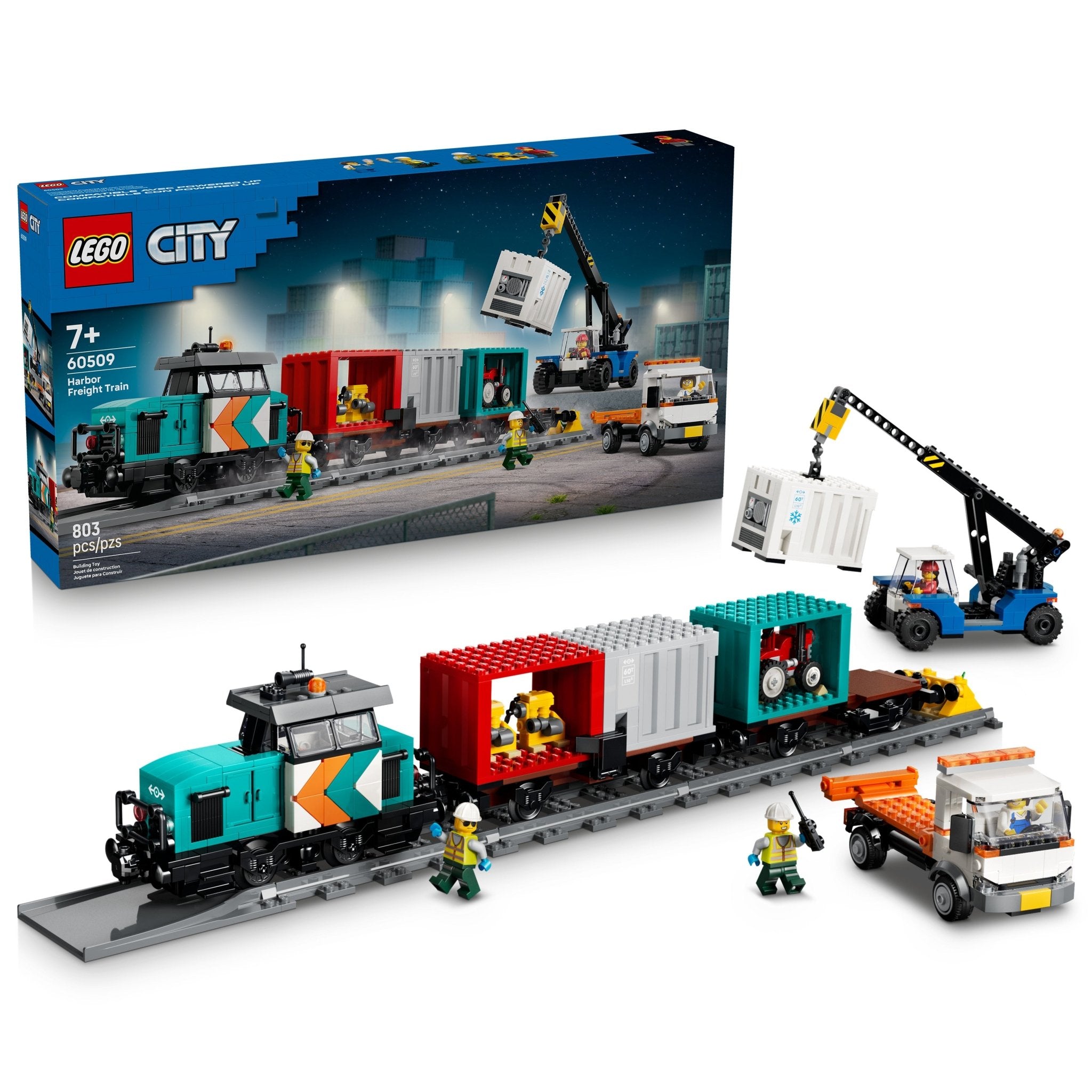 LEGO® City Harbor Freight Train with Crane & Truck 60509 Toy