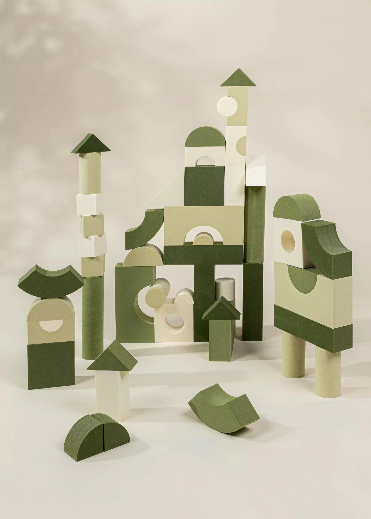 Coco Village EVA Foam Building Blocks Set - Medium (52pcs) Green Combo Soap