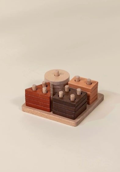 Coco Village Wooden Stacking Shapes - 12 pcs Puzzle - Image 4