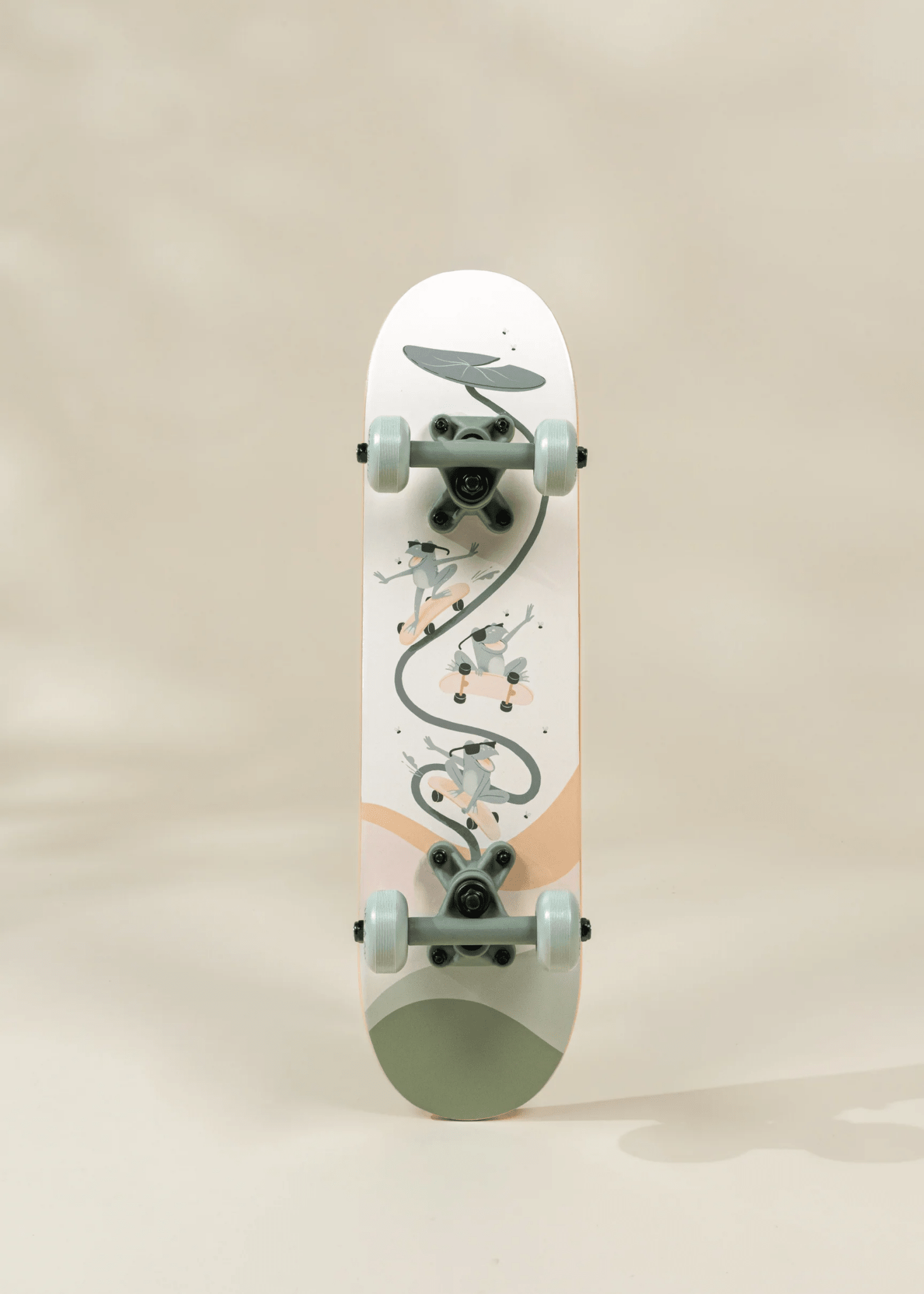Coco Village Kids’ Wooden Classic Skateboard – Rolling Frogs Toy - Image 3