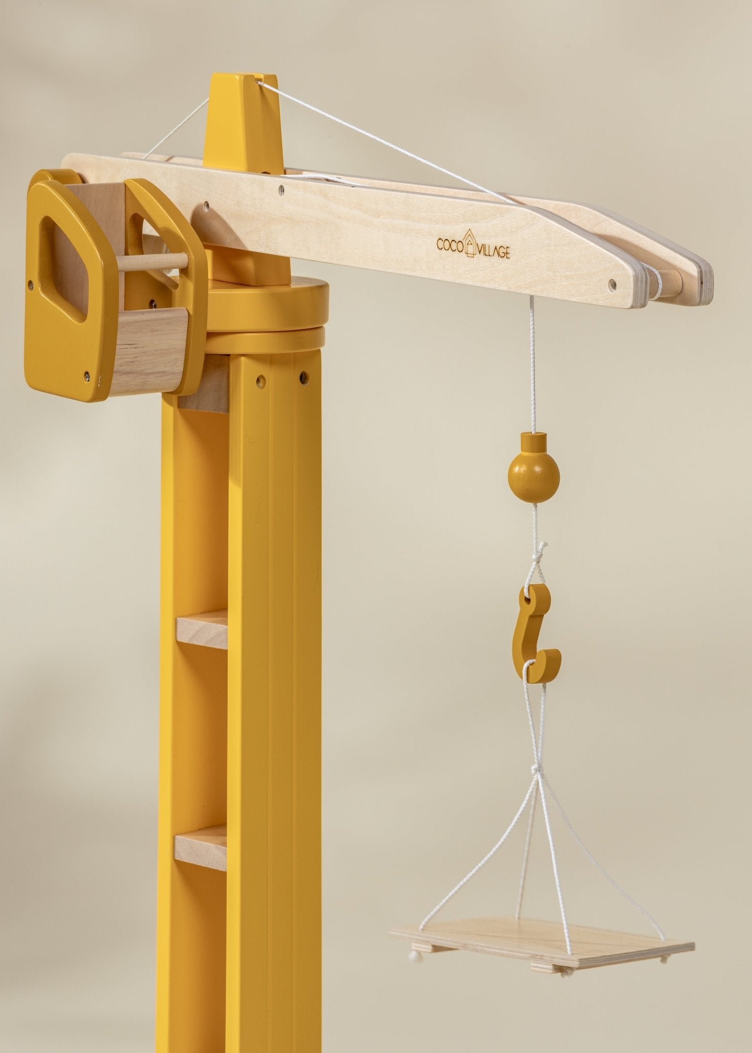 Coco Village Oversized Wooden Construction Crane Toy - Image 3