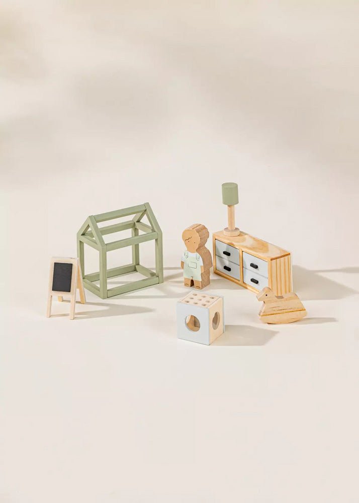 Coco Village Wooden Doll House Kids Room Furniture (7PCS) Soap - Image 2