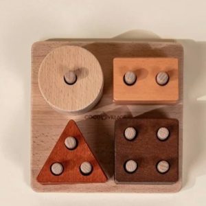 Coco Village Wooden Stacking Shapes - 12 pcs Puzzle