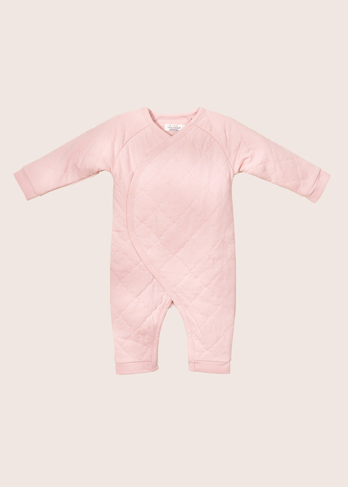 rise little earthling Quilted Wrap Romper - Green / 9-12m