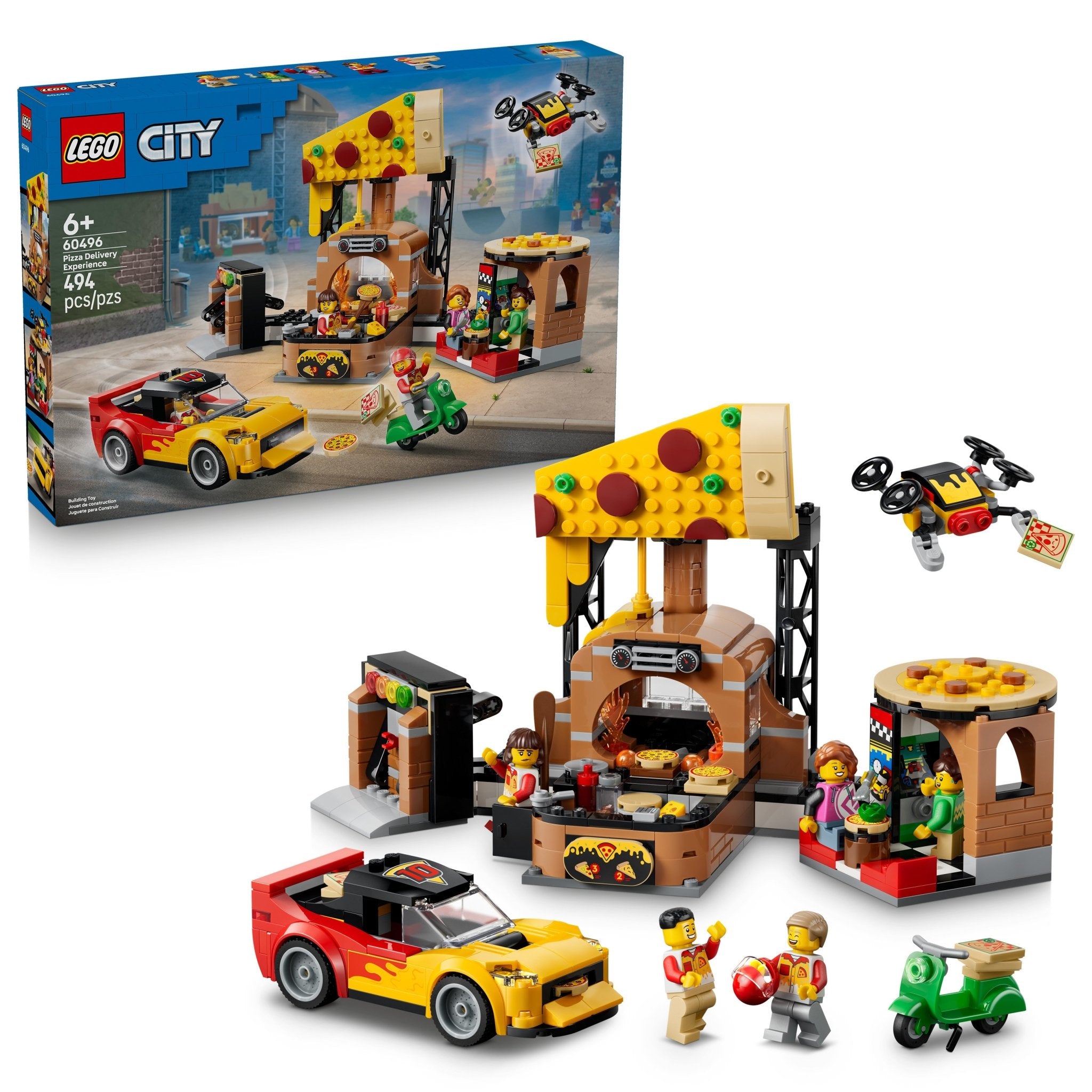 LEGO® City Pizza Delivery Experience with Vehicles 60496 Toy
