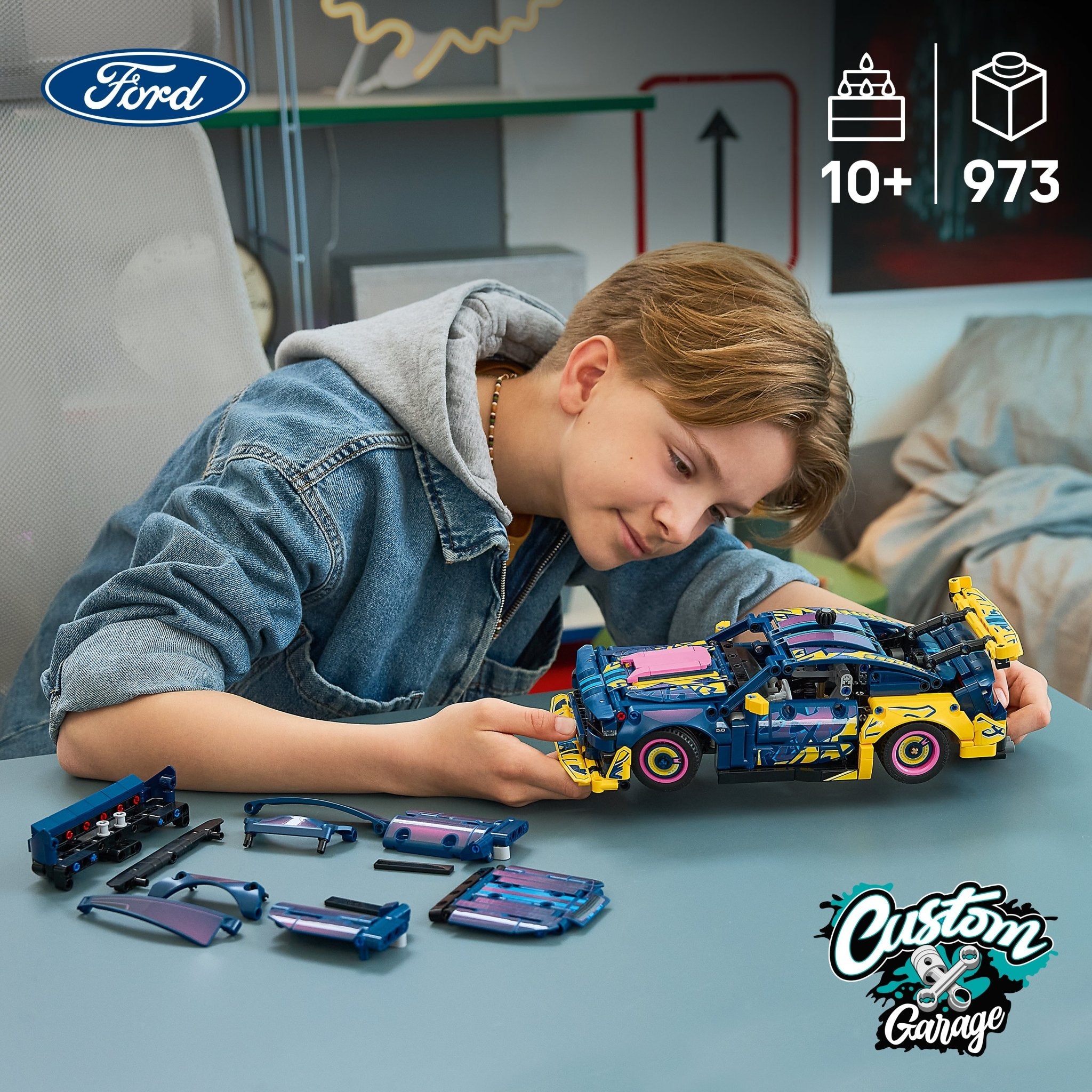 LEGO® Technic Custom Garage Ford Mustang GT Car 42236 Toy - Image 2