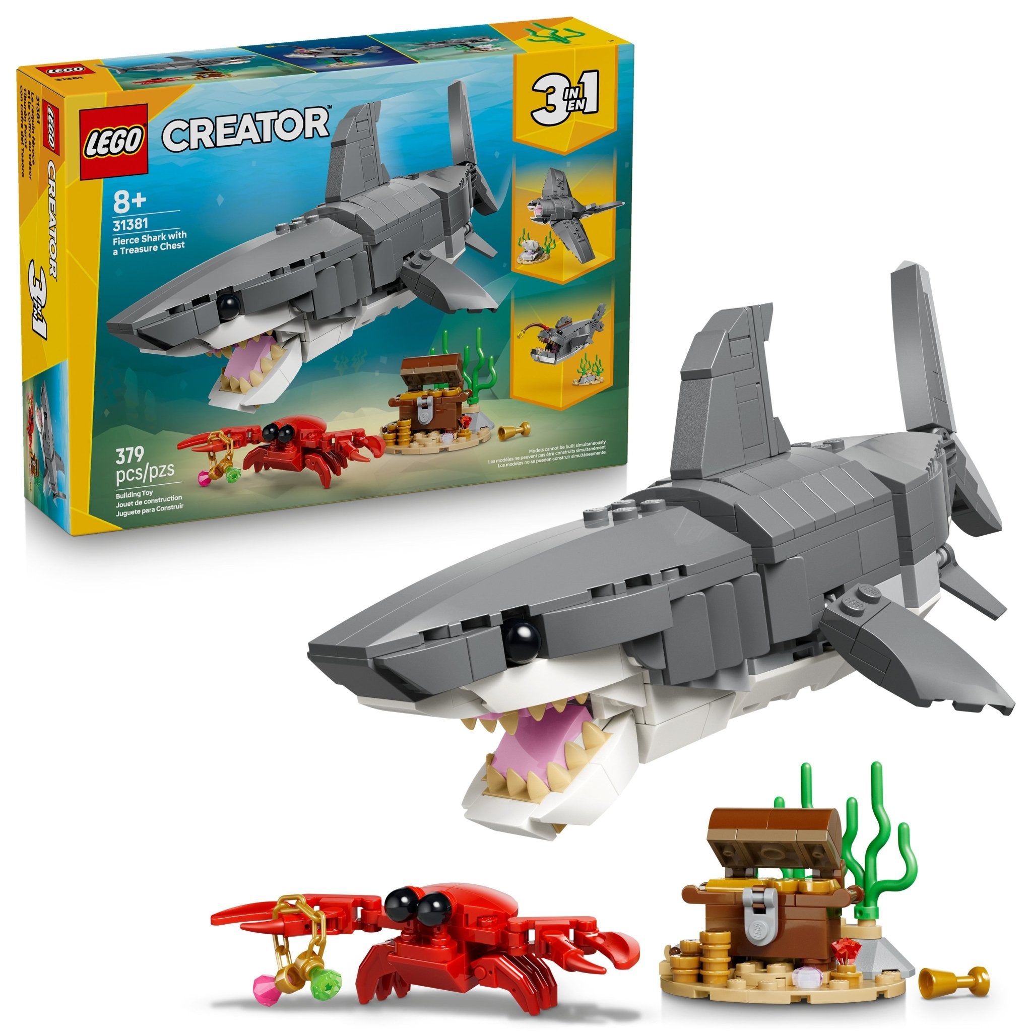 LEGO® Creator LEGO® Fierce Shark with a Treasure Chest 31381 Toy