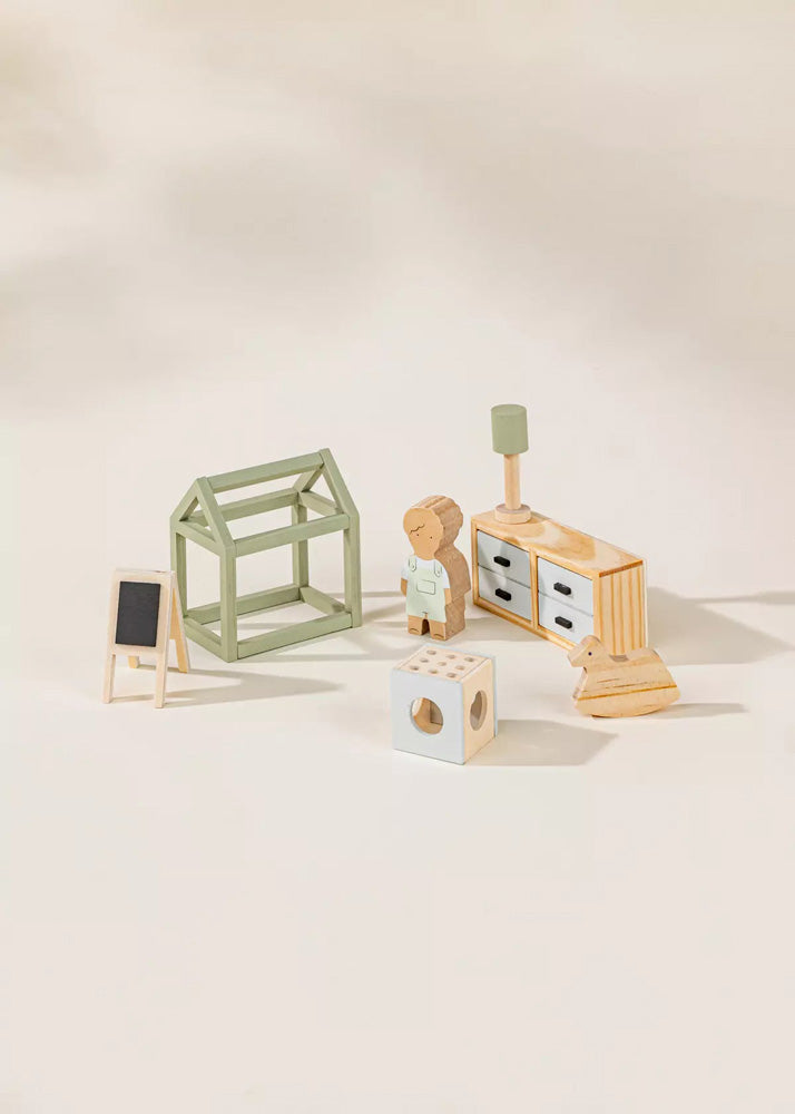 Coco Village Wooden Doll House Kids Room Furniture (7PCS) Soap - Image 13