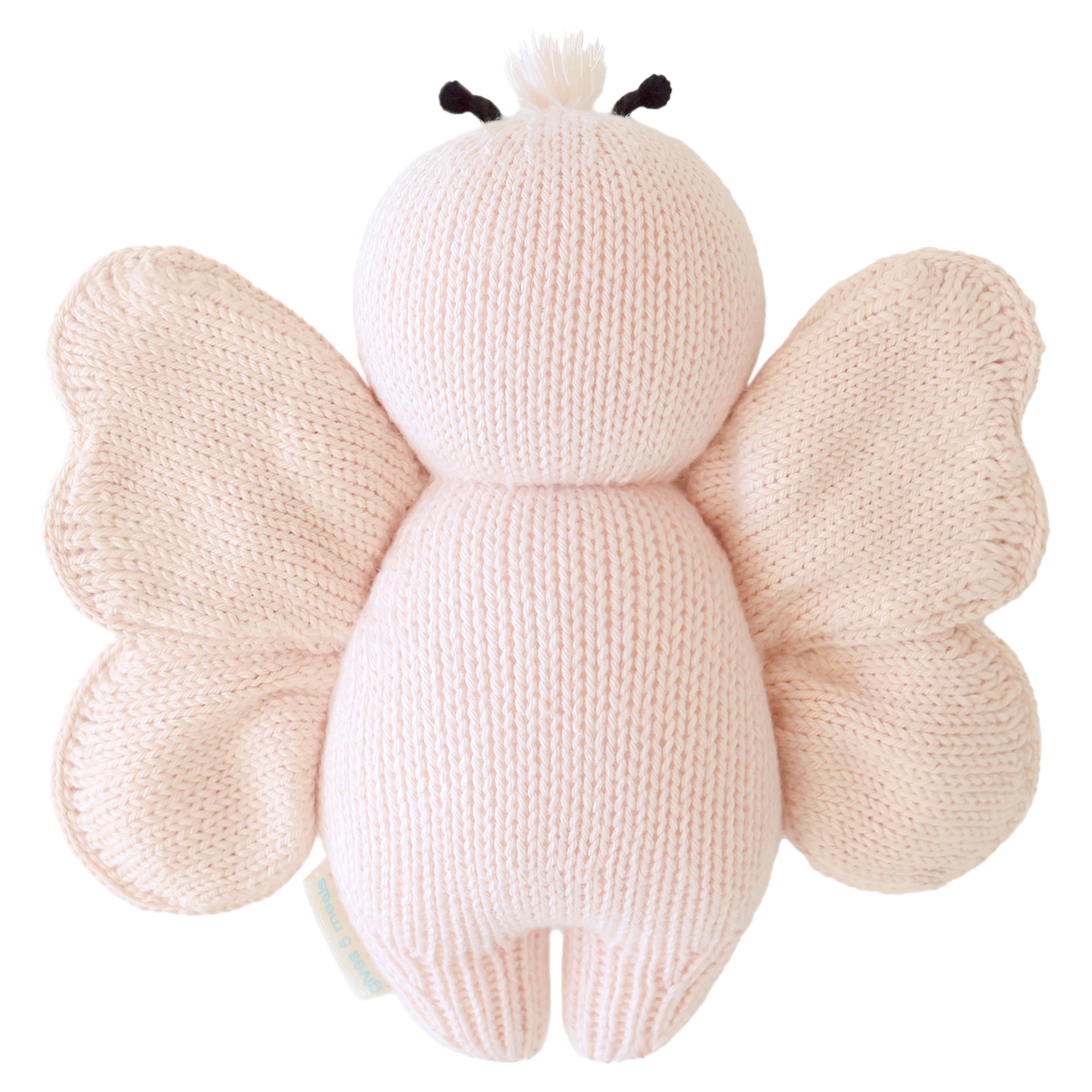 Cuddle + Kind Baby Butterfly (Petal Pink) Hand-Knit Doll Toy - Image 2