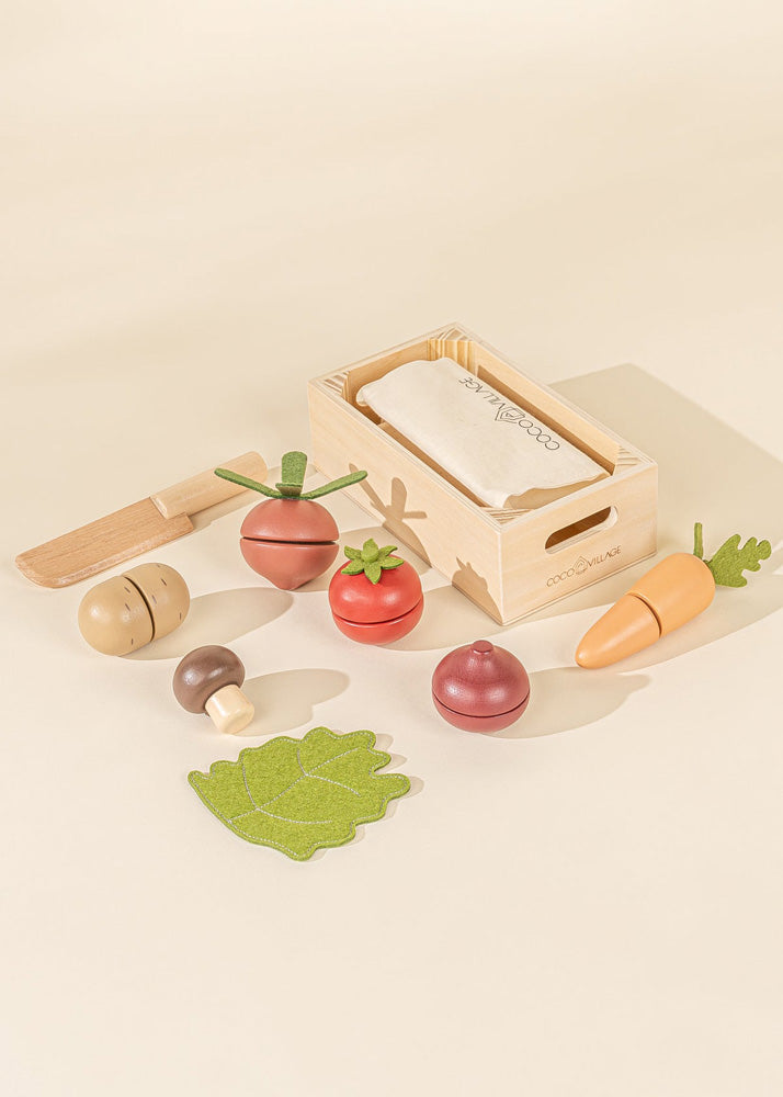 Coco Village Wooden Vegetables playset Basket - Image 3