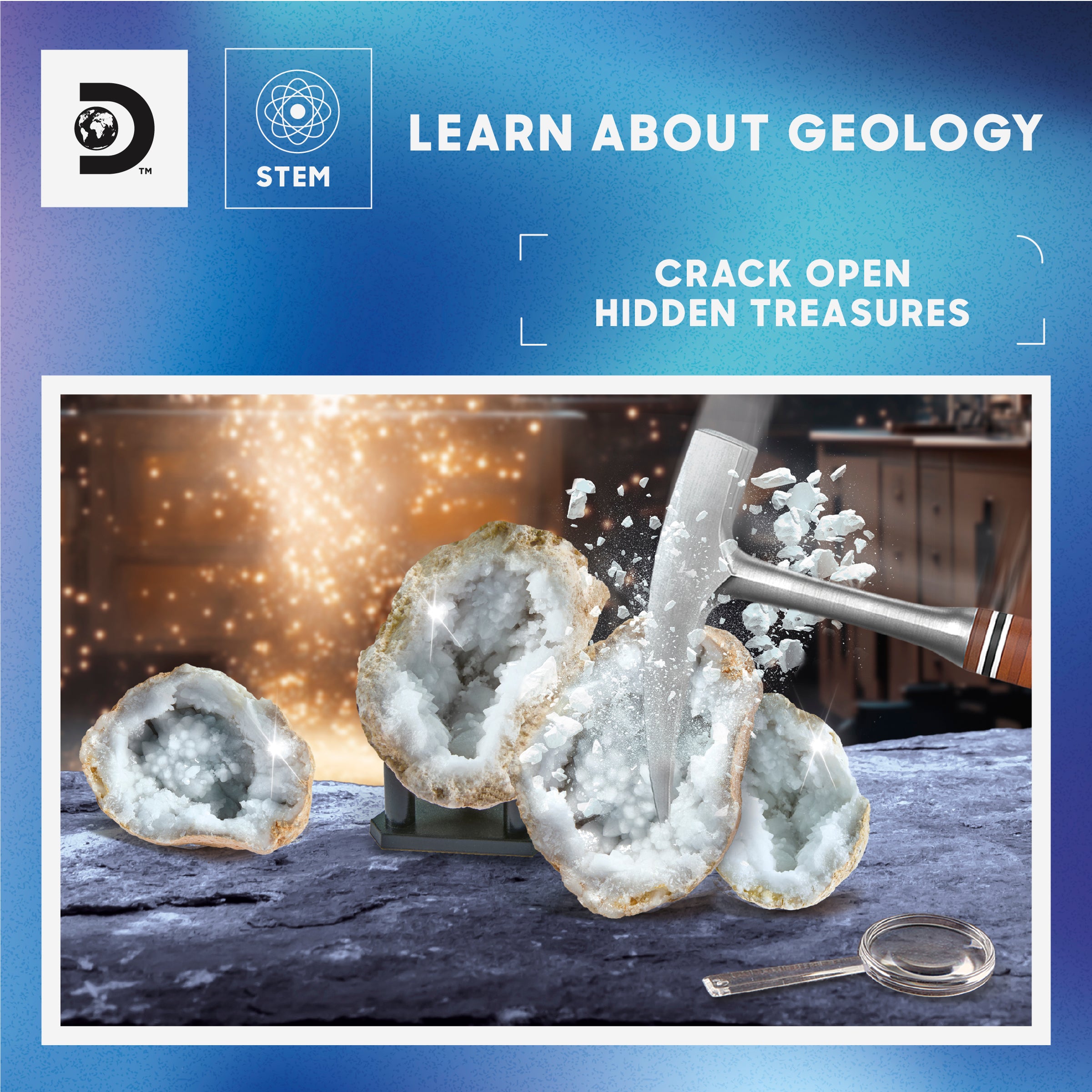 Discovery Toy Mystery Crystals Geode Excavation 2pc Glass - Image 2