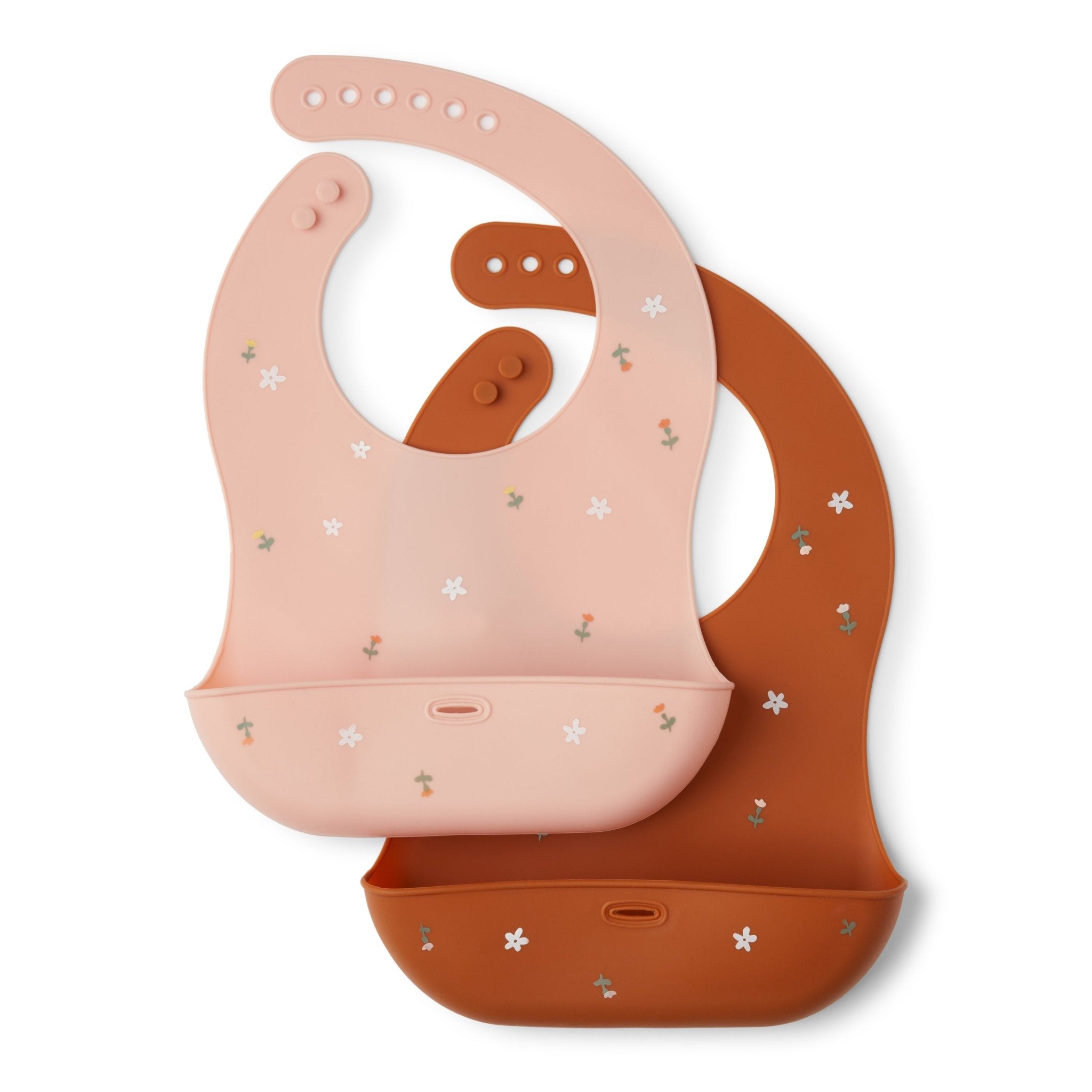 Rise Little Earthling 2-pack Silicone Bib - Hazel Blossom / OS - Image 2