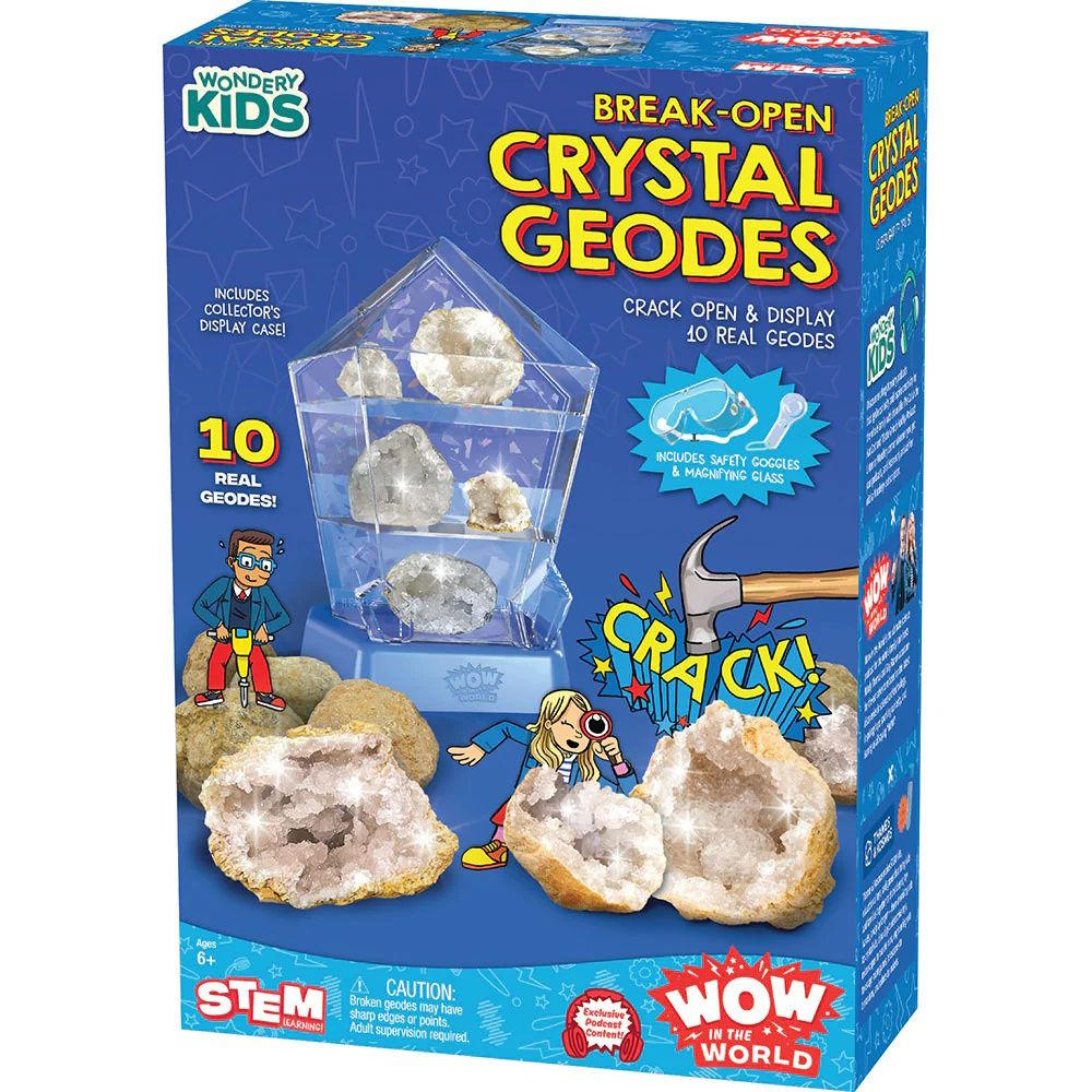 Thames & Kosmos WOW in the World Break-Open Crystal Geodes Glass