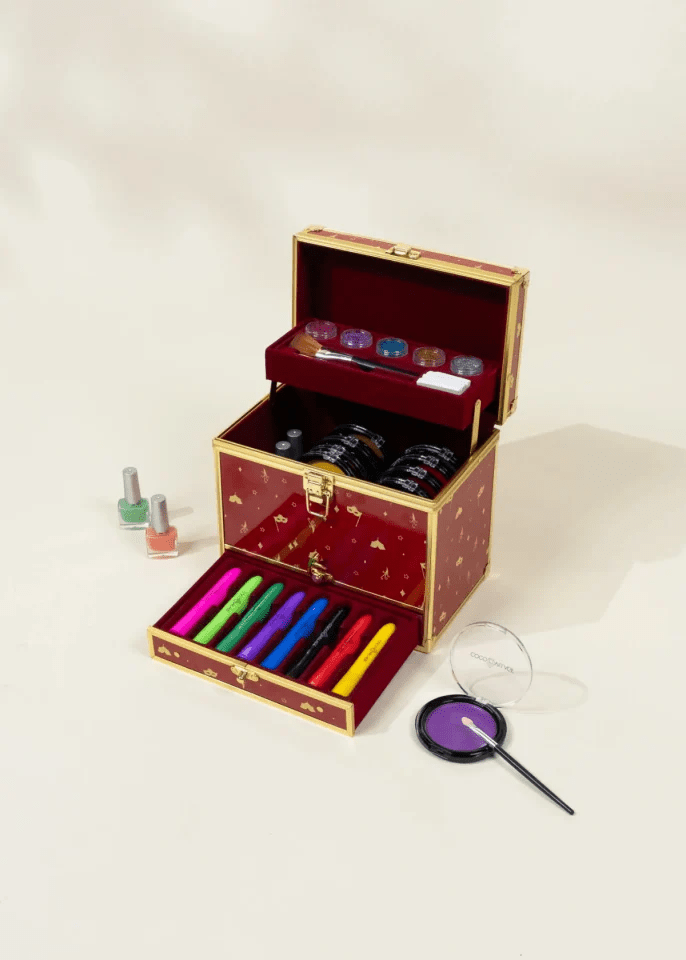 Coco Village Premium Fantasy Makeup Set & Metallic Case - 35pcs Pot
