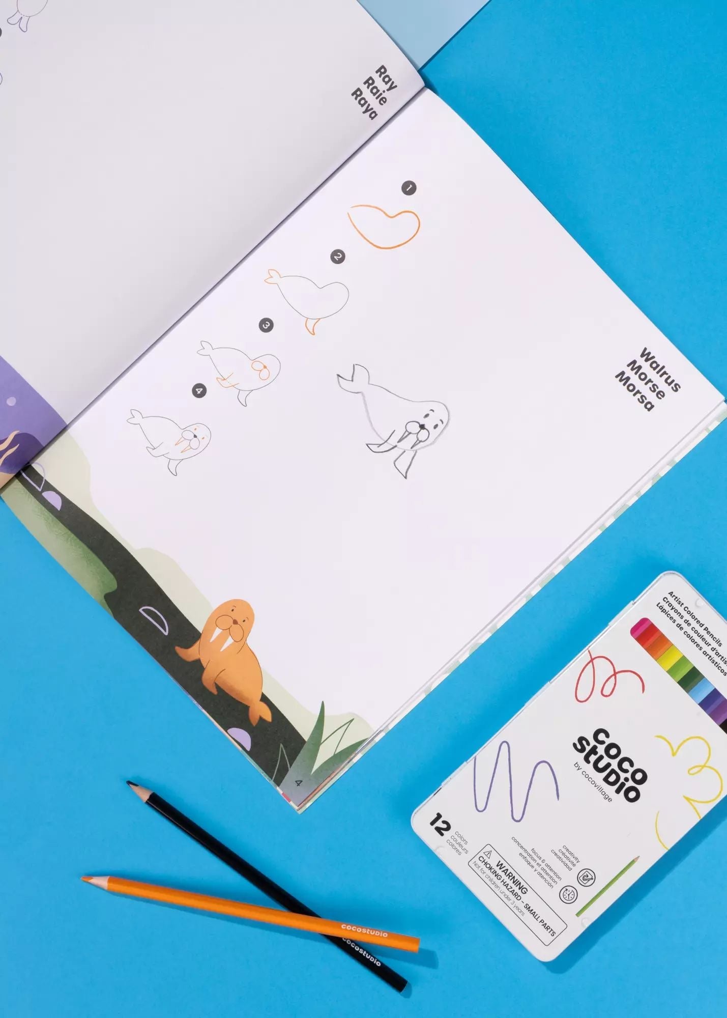 Coco Village Step-by-Step Learning Drawing Book – Under the Sea (20 pages) Toy - Image 2