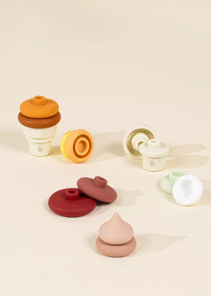 Coco Village 3 Sets of Silicone Stackable IceCream Cones 18 pcs Cream - Image 3