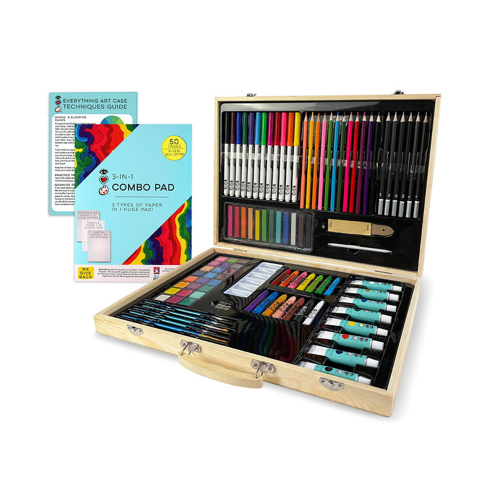 Bright Stripes iHeartArt Deluxe Wooden Everything Art Case Oil