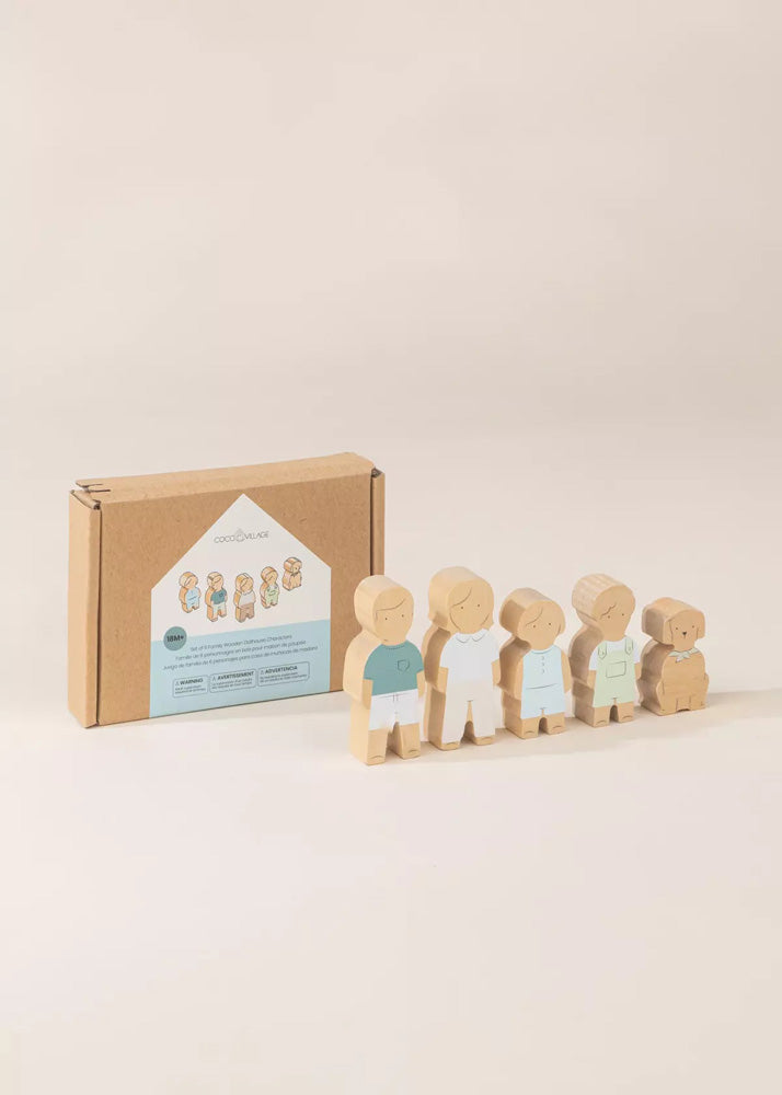 Coco Village Set of 5 Family Wooden Dollhouse characters Soap - Image 21