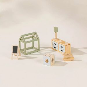Coco Village Wooden Doll House Kids Room Furniture (7PCS) Soap