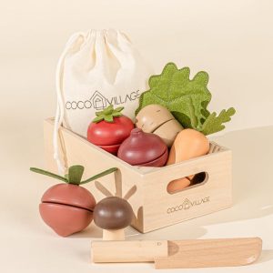 Coco Village Wooden Vegetables playset Basket