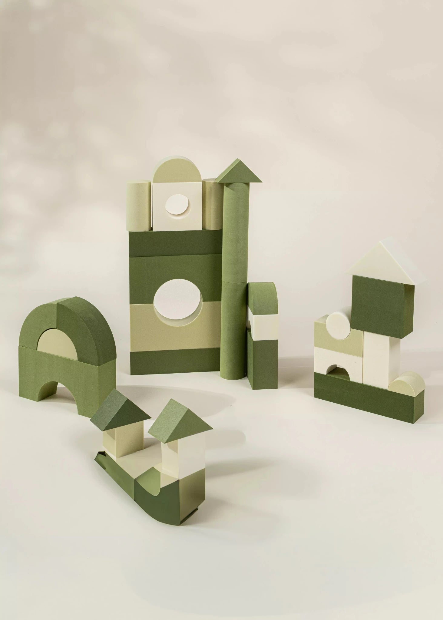Coco Village EVA Foam Building Blocks Set - Medium (52pcs) Green Combo Soap - Image 3