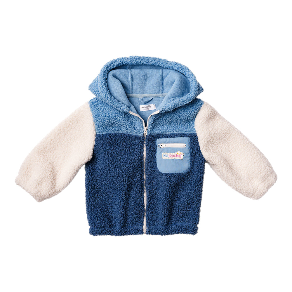 Ms. Rachel Fuzzy Colourblock Jacket - Blue Colourblock / 4-5y - Image 4