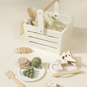 Coco Village Wooden Picnic Playset and Accessories Basket