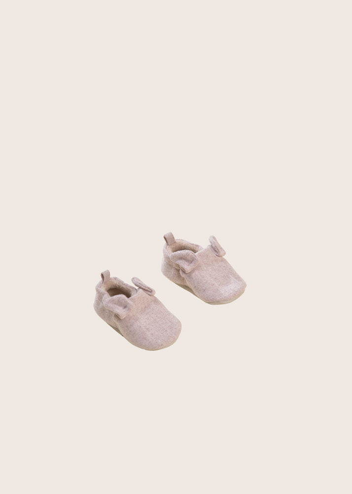 rise little earthling Slide Ons With Ears - Oatmeal / 0-3m
