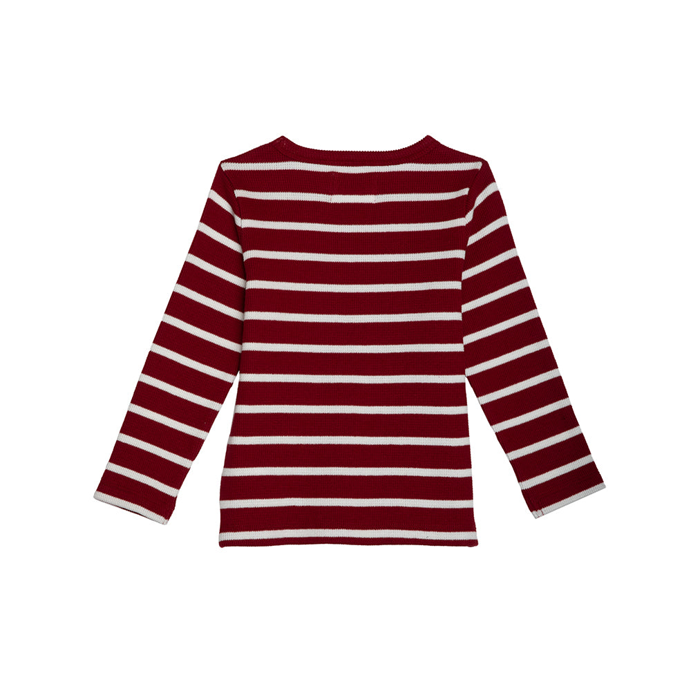 rise little earthling Long Sleeve Waffle T-Shirt - Biking Red / 3-4y - Image 2