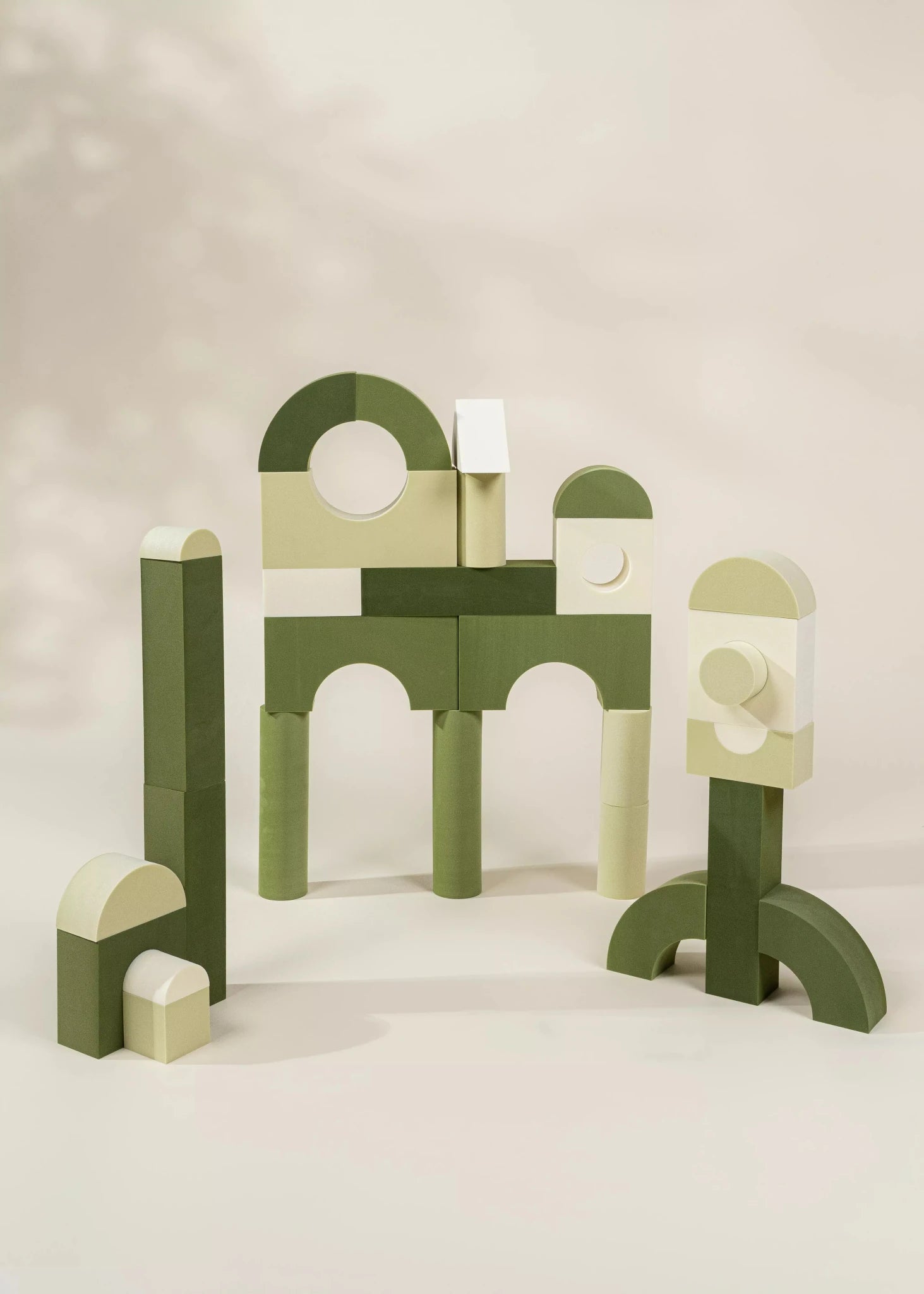 Coco Village EVA Foam Building Blocks Set - Medium (52pcs) Green Combo Soap - Image 2