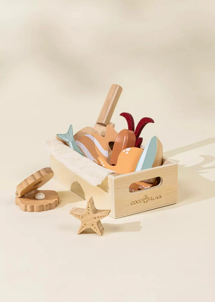 Coco Village Wooden Seafood Playset Toy