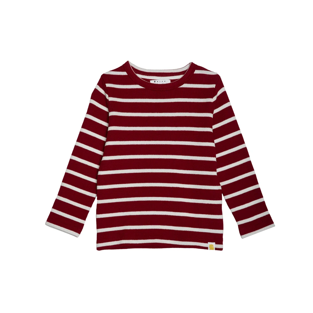 rise little earthling Long Sleeve Waffle T-Shirt - Biking Red / 3-4y - Image 3