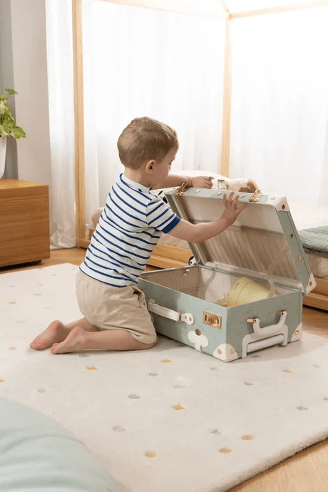 Coco Village Vegan Leather CarryOn Suitcase Ocean Tray - Image 2