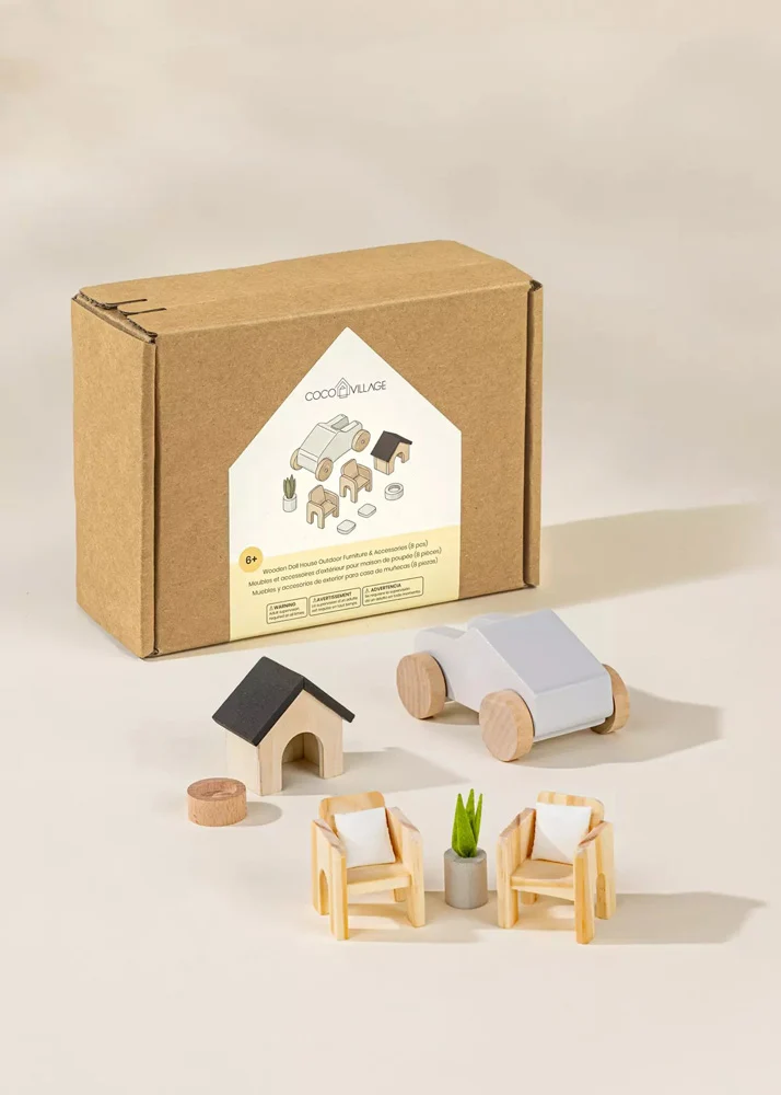 Coco Village Wooden Doll House Outdoor Furniture (8pcs) Bowl - Image 18
