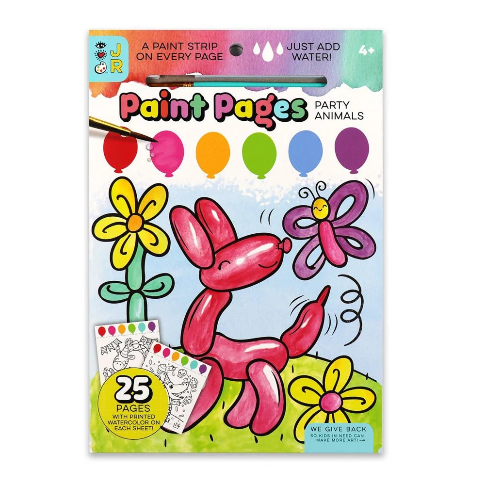 Bright Stripes Paint Pages: Party Animals Brush