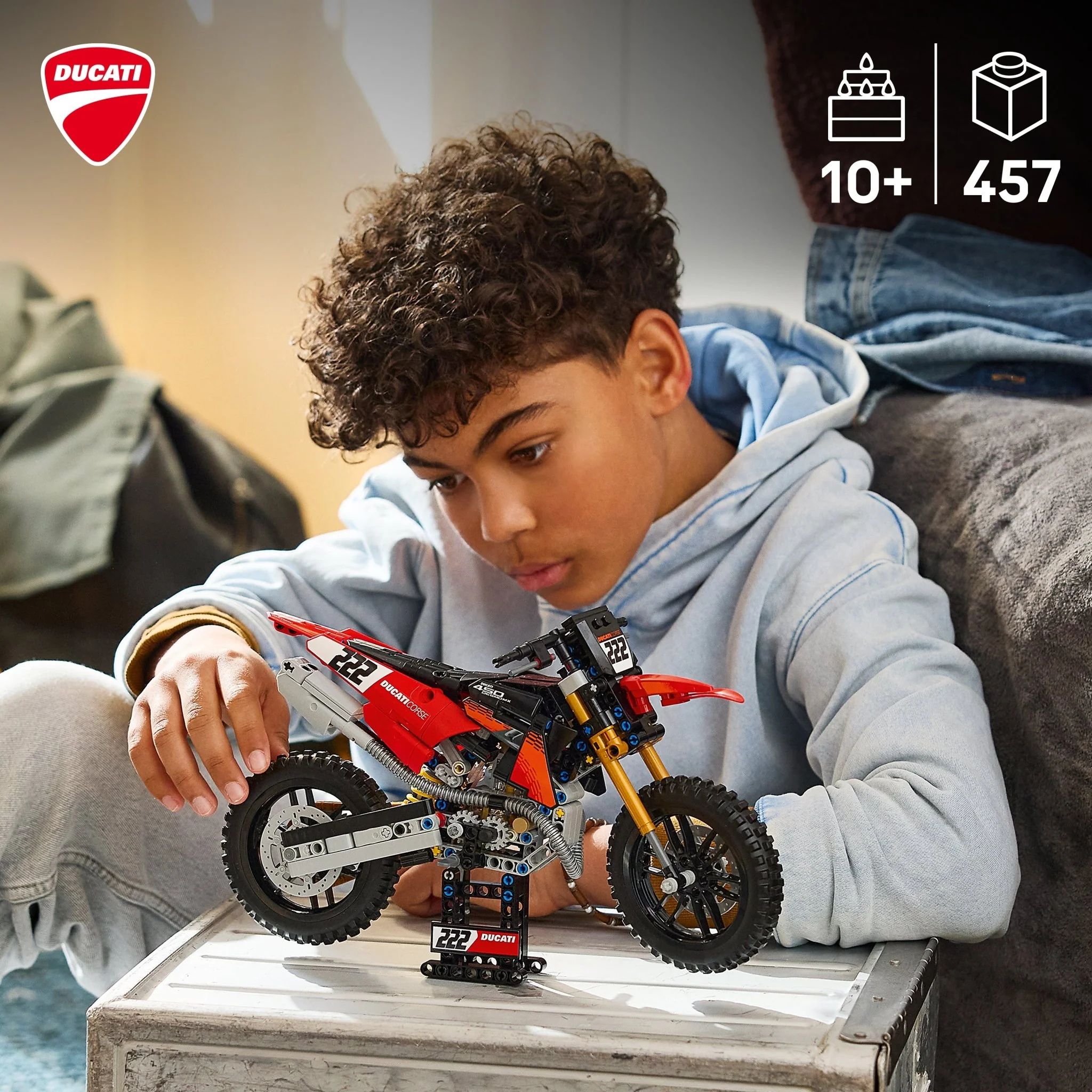 LEGO® Technic Ducati Desmo450 MX Factory Motorcycle 42238 Toy - Image 6