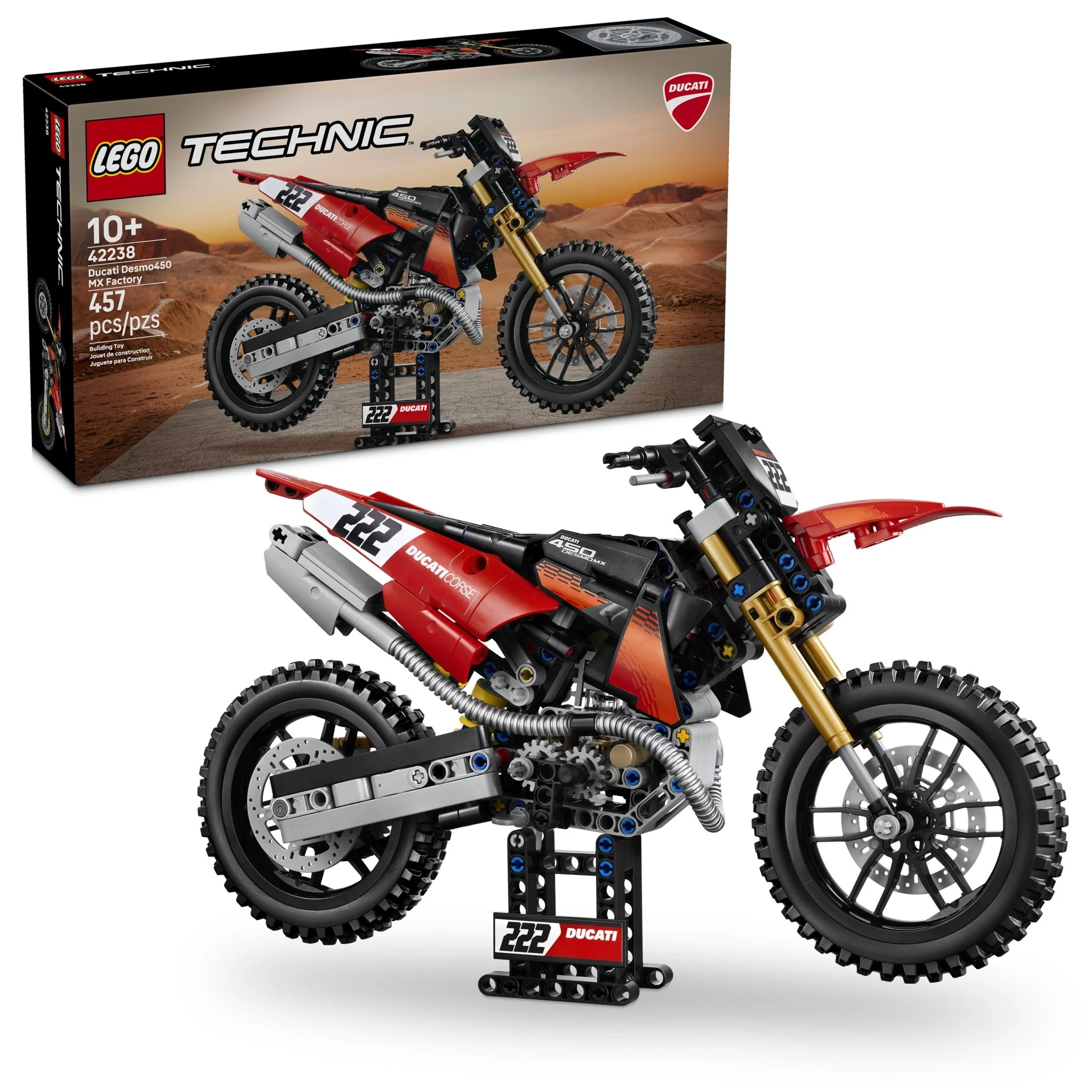 LEGO® Technic Ducati Desmo450 MX Factory Motorcycle 42238 Toy