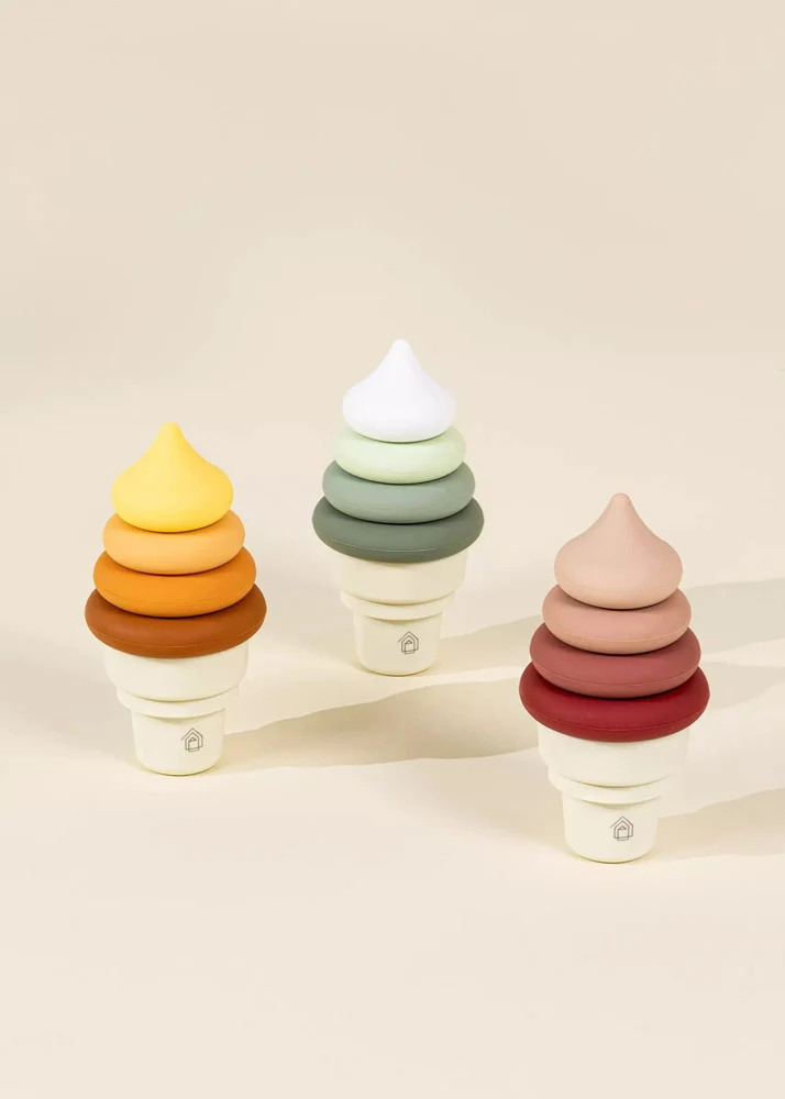Coco Village 3 Sets of Silicone Stackable IceCream Cones 18 pcs Cream - Image 11