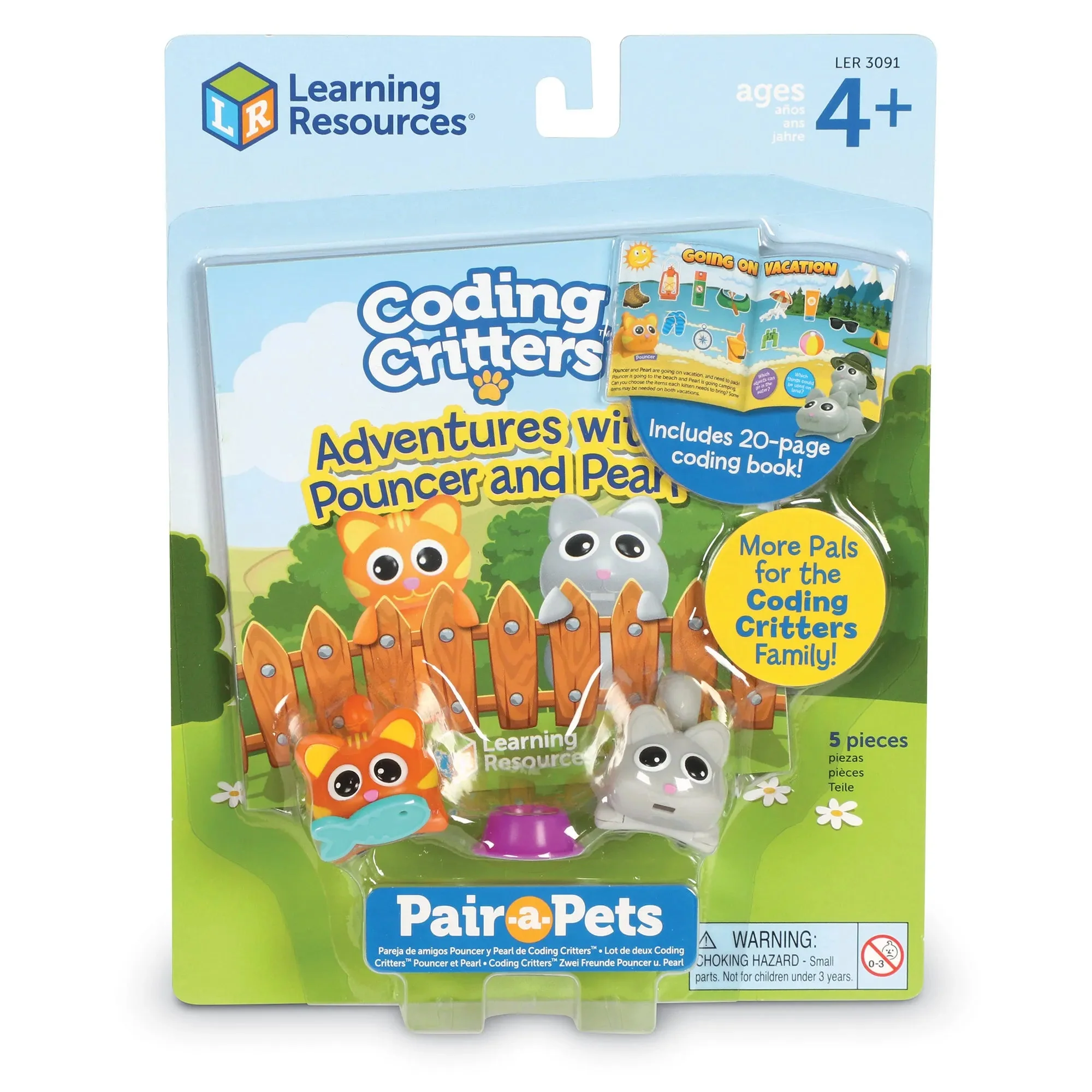 Learning Resources Coding Critters® Pair-a-Pets: Adventures with Pouncer & Pearl Bowl