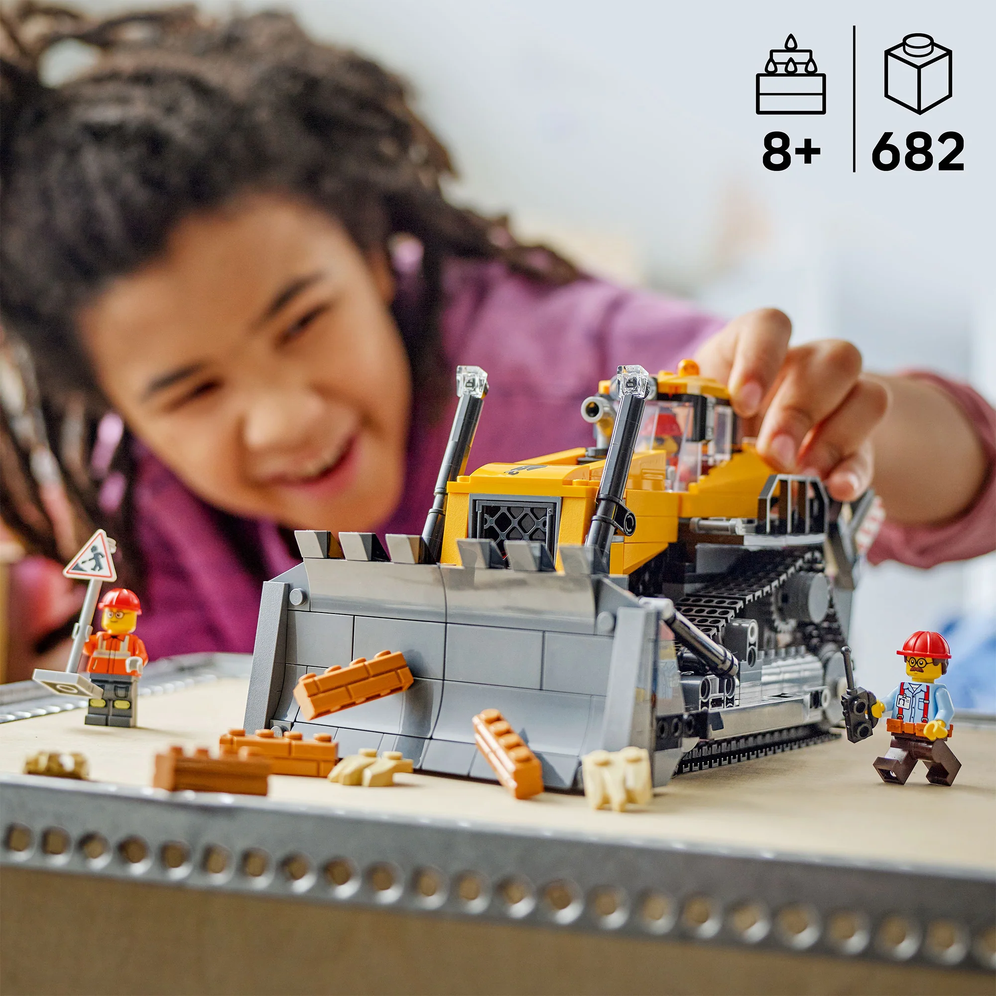 LEGO® City Yellow Bulldozer 60466 Toy - Image 6