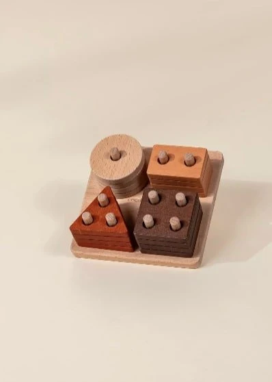Coco Village Wooden Stacking Shapes - 12 pcs Puzzle - Image 2