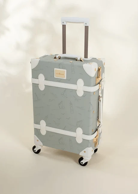 Coco Village Vegan Leather CarryOn Suitcase Ocean Tray