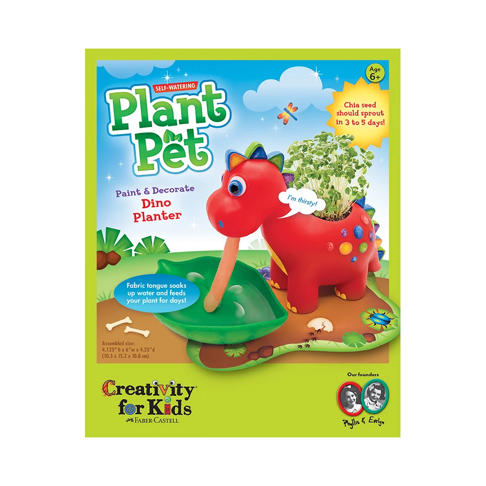 Creativity for Kids Self-Watering Plant Pet Dinosaur Dish - Image 3