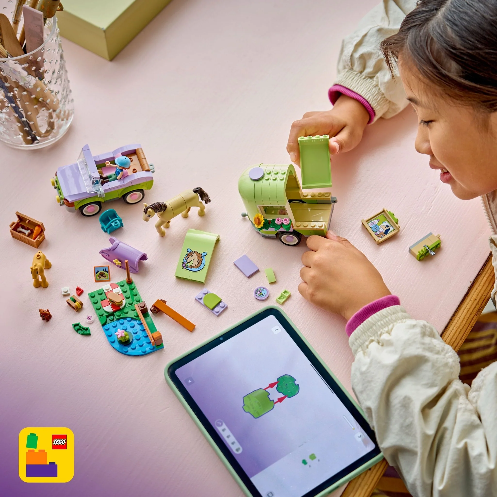 LEGO® Friends LEGO® Horse & Baby Foal Trailer 42695 Toy - Image 6