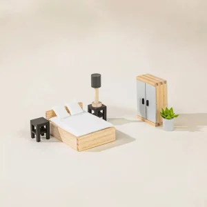 Coco Village Wooden Doll House Master Bedroom Furniture (9 pcs) Soap