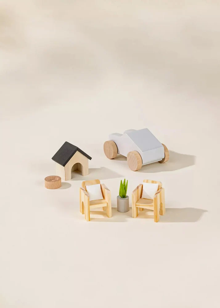 Coco Village Wooden Doll House Outdoor Furniture (8pcs) Bowl - Image 10